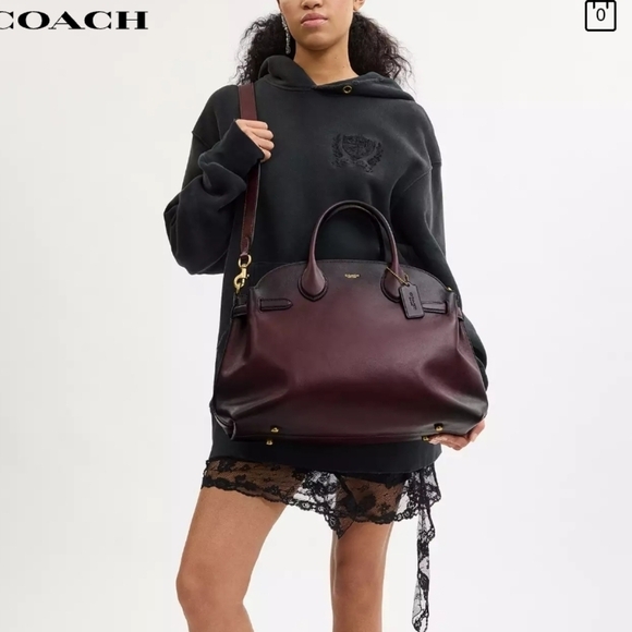 Coach Soft Empire Carryall Bag 40 - Merlot - Picture 8 of 9